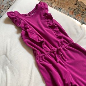 Girls M Velour Jumpsuit